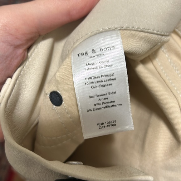 Rag & Bone cream leather pants - Picture 6 of 6